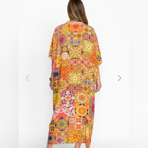 NWT Johnny Was|| KALEIDA KAFTAN, S/M, Rainbow Boho, MSRP $298, Cover up - Picture 2 of 9